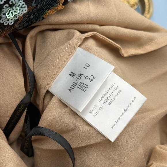 🆕 BRONX & BANCO🧿 NWOT Sicilia Blue Sequin Fluted Hem Maxi Dress Sz M US 6 - Picture 16 of 16